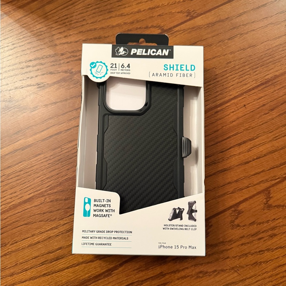 Shield Aramid Fiber Case for iPhone 15 Pro Max - Black